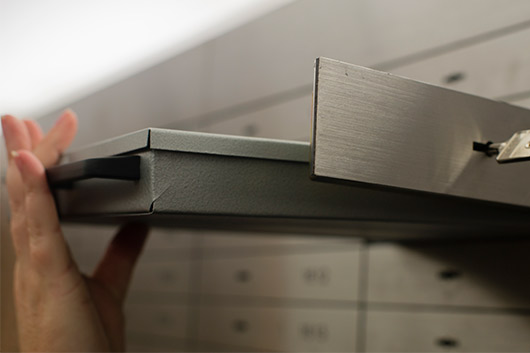 Safe deposit box at bank