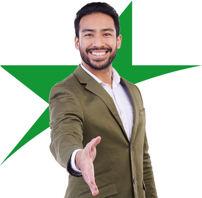 happy man holding cellphone and bank card: Greater State Bank Services