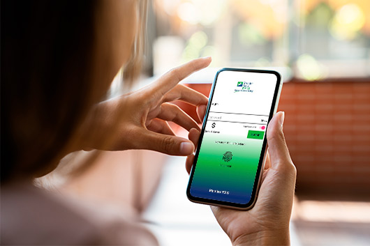 Great State Bank app mobile. Mobile banking app interface for Android, displaying options for checking account management and transactions.