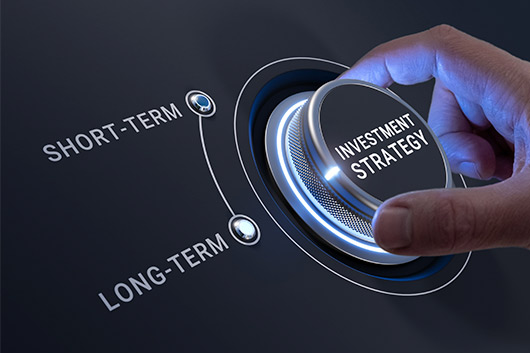A hand activating a button that reads 'Short Term Investment Strategy' in the context of Greater State Bank of Texas CD rates.